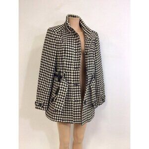 Point Zero Nicole Benisti Plaid Wool Coat Jacket Womens Large